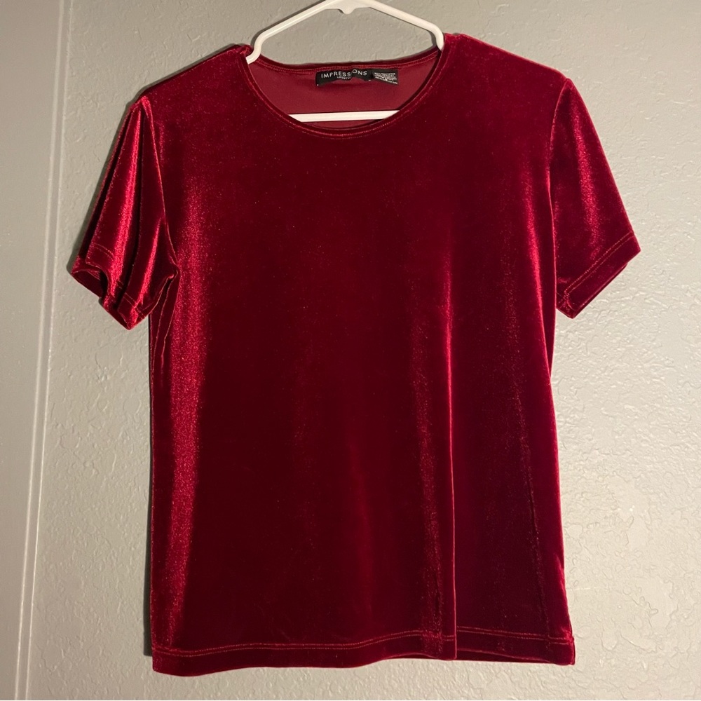 Red soft silk shirt